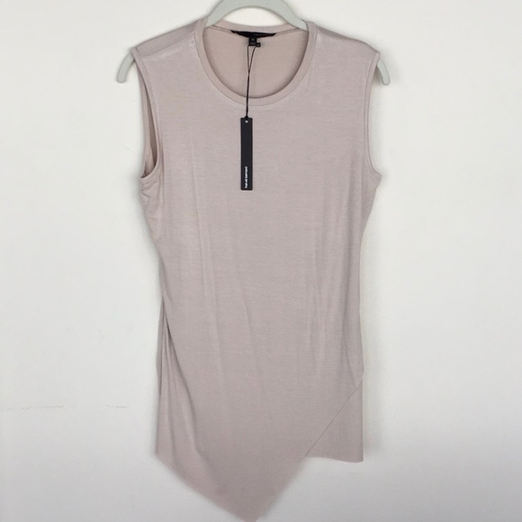 Harve Benard Tops - Harve Bernard raw hem Asymmetrical Muscle Tee